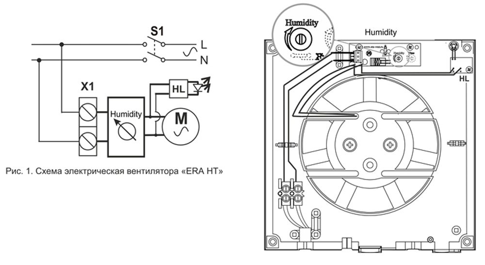 Накладной вентилятор Эра ERA 5 HT D125 Таймер+Влажность