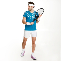 Мужское теннисное поло Nike Dri-Fit Court Slam MB T-Shirt Men - Petrol, White