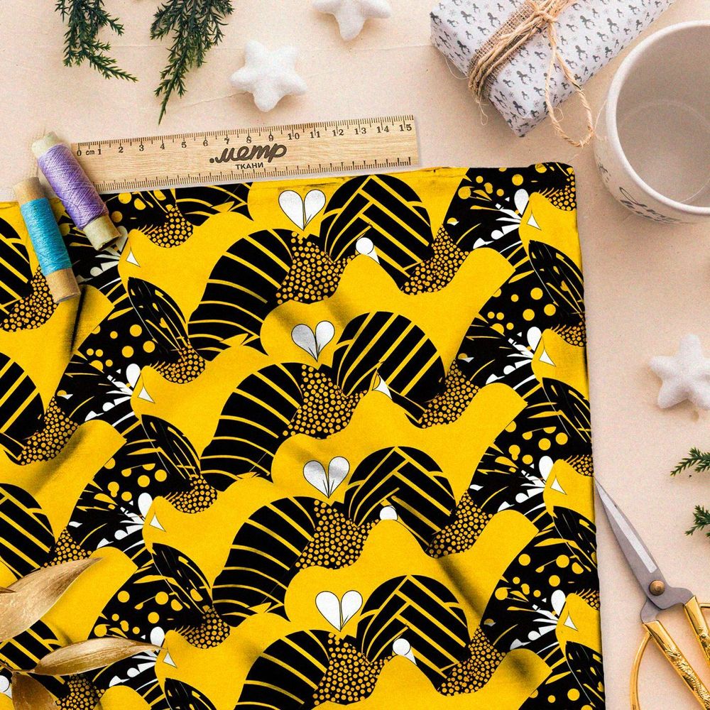 Ткань премиум таффета завораживающие зигзаги судьбы