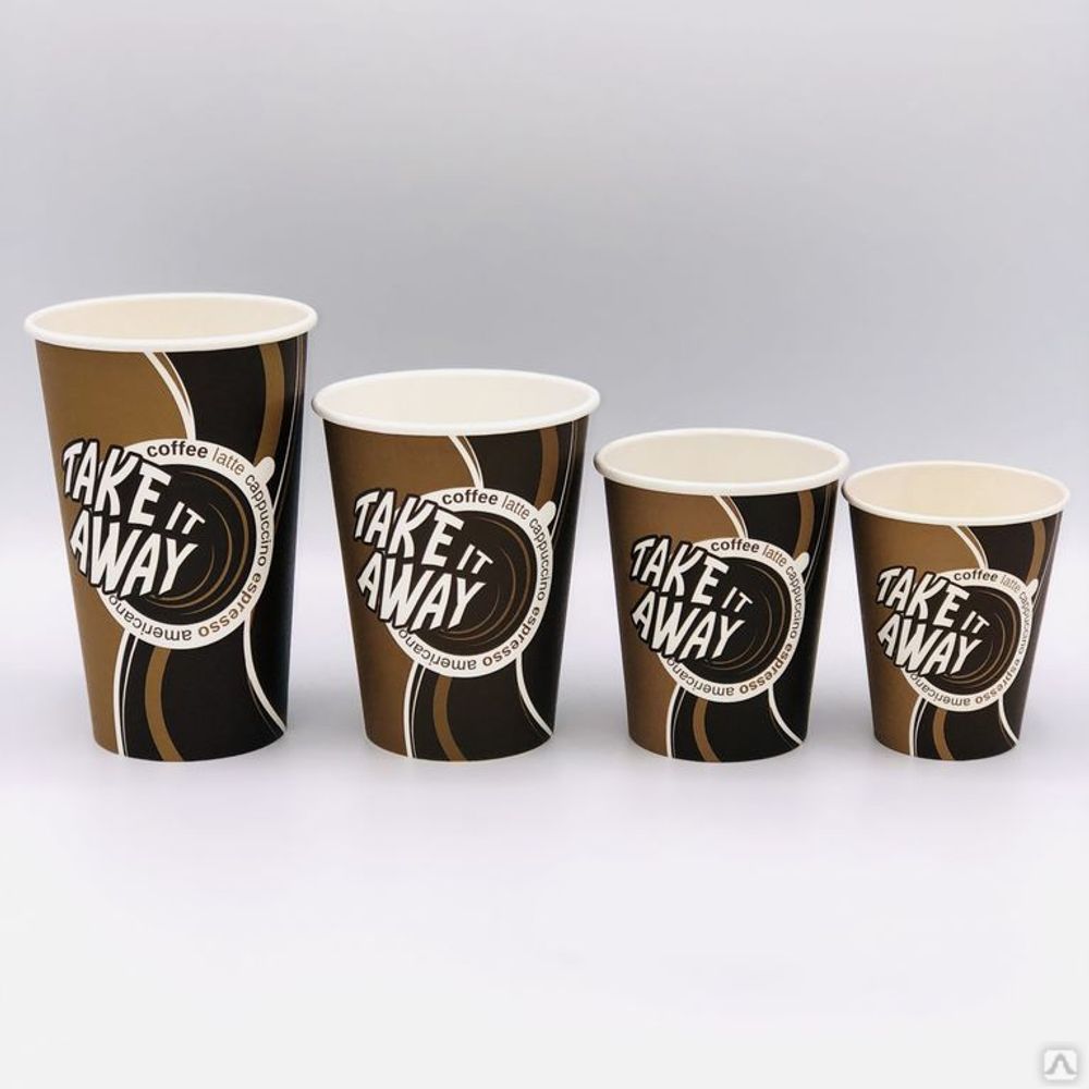Бумажный стакан 350мл. Coffee take away, 1000шт/кор. Лига пак