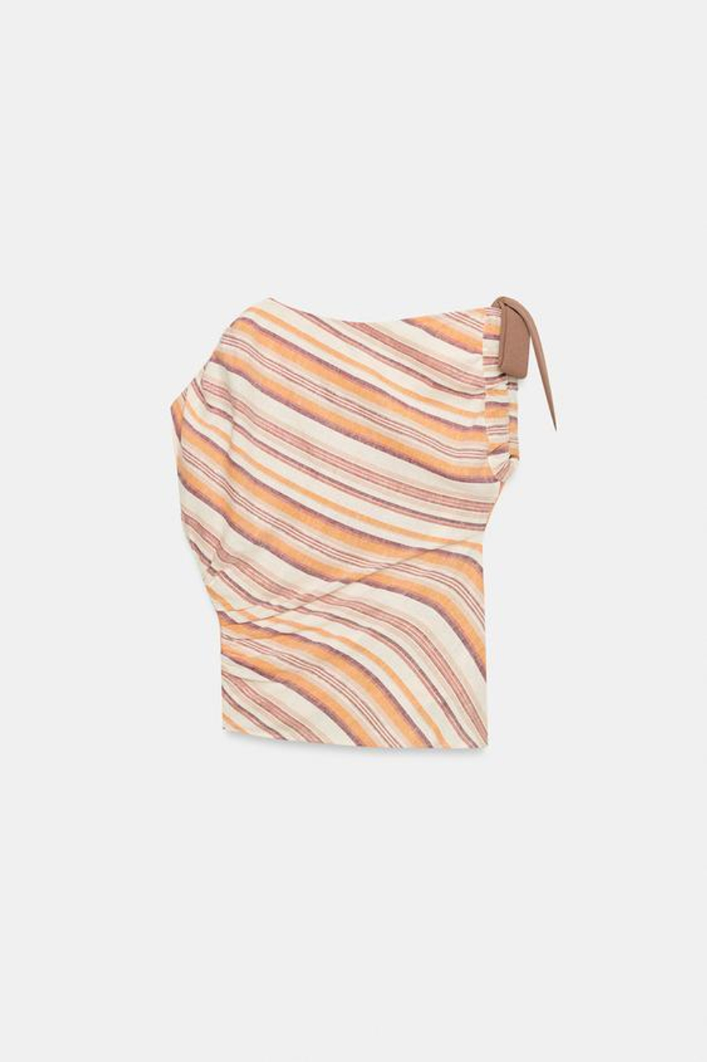 ZARA ЛЬНЯНОЙ ТОП В ПОЛОСКУ, РАЗНОЦВЕТНЫЙ