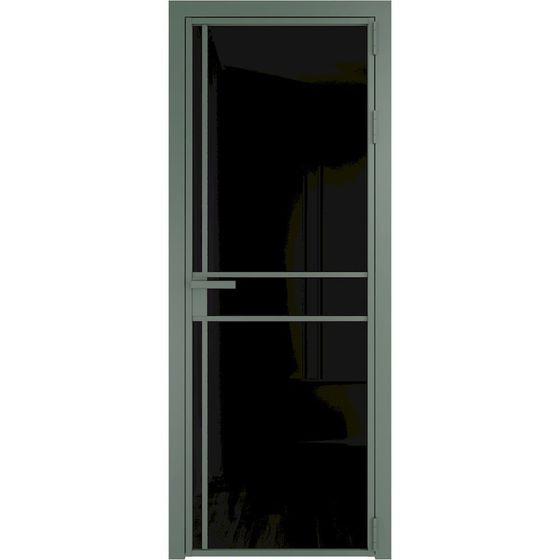 Алюминиевая дверь 9AG зелёный воск остеклённая