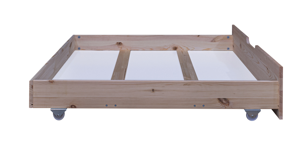 Выдвижной ящик под кровать из сосны, 198х94х19 см, на колесиках, в натуральной отделке (новый)