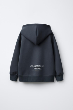 ZARA ХУДИ В СПОРТИВНОМ СТИЛЕ, АНТРАЦИТОВО-СЕРЫЙ