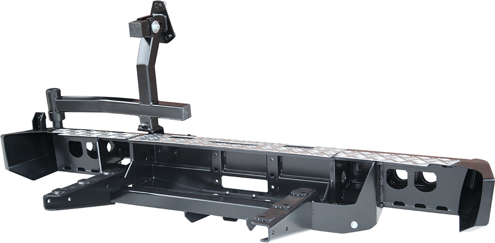 Бампер силовой задний ГАЗ Соболь с площ. под лебёдку, квадратом под фаркоп, калиткой и фонарями стандарт РИФ