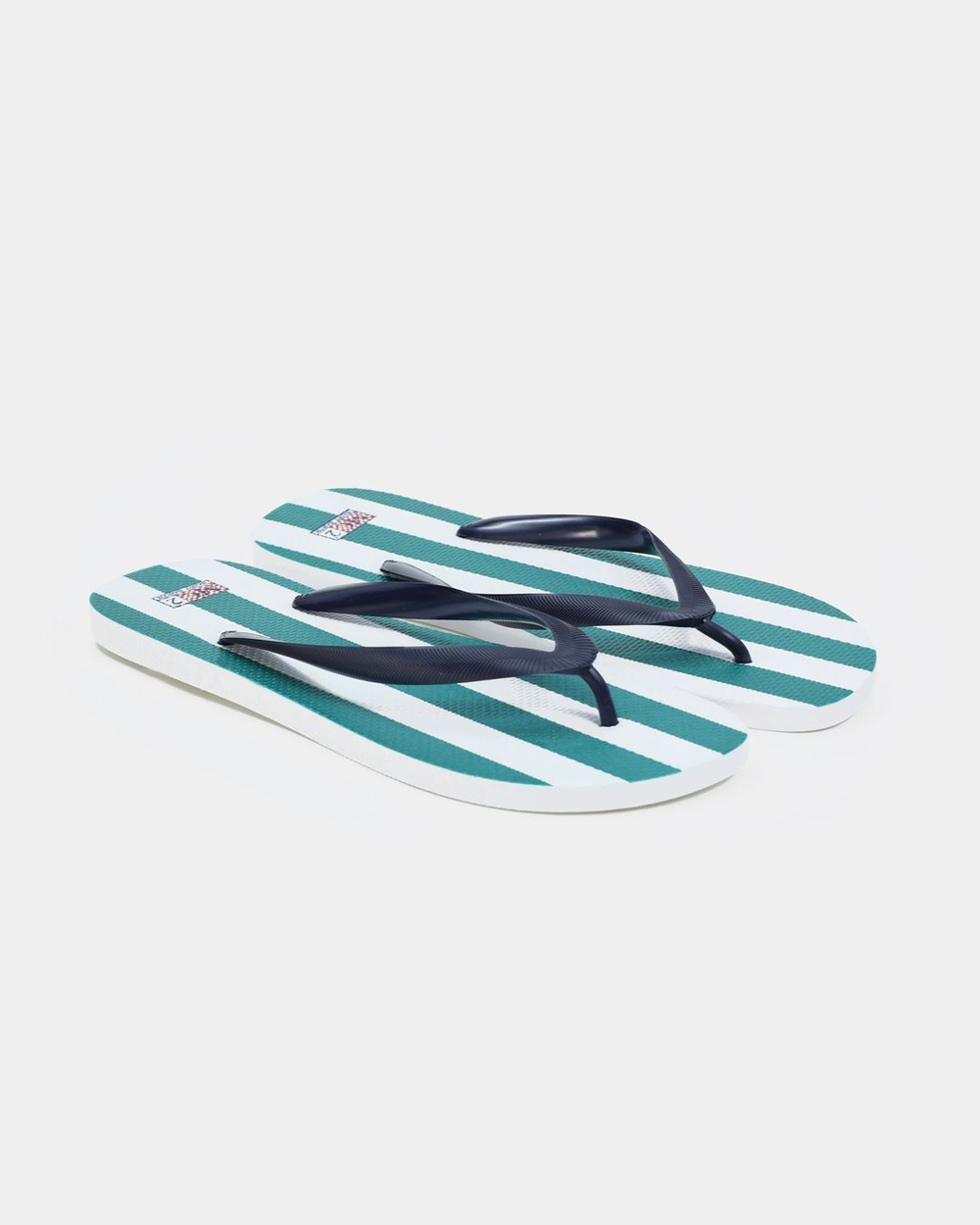 Шлепки MC Saint Barth Tommy зеленый белым полоса