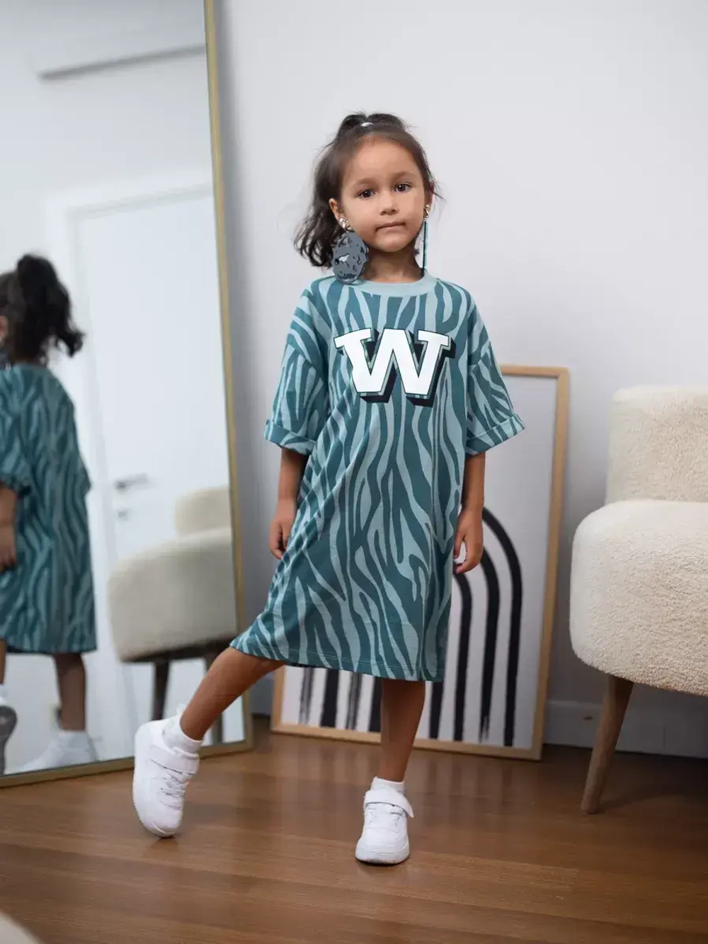 Платье туника оверсайз для девочки