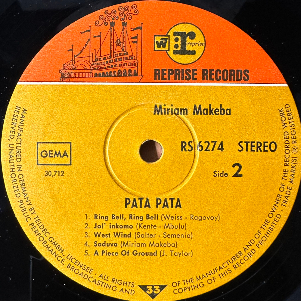 Miriam Makeba ‎– Pata Pata - The Hit Sound Of Miriam Makeba (Германия 1968г.)