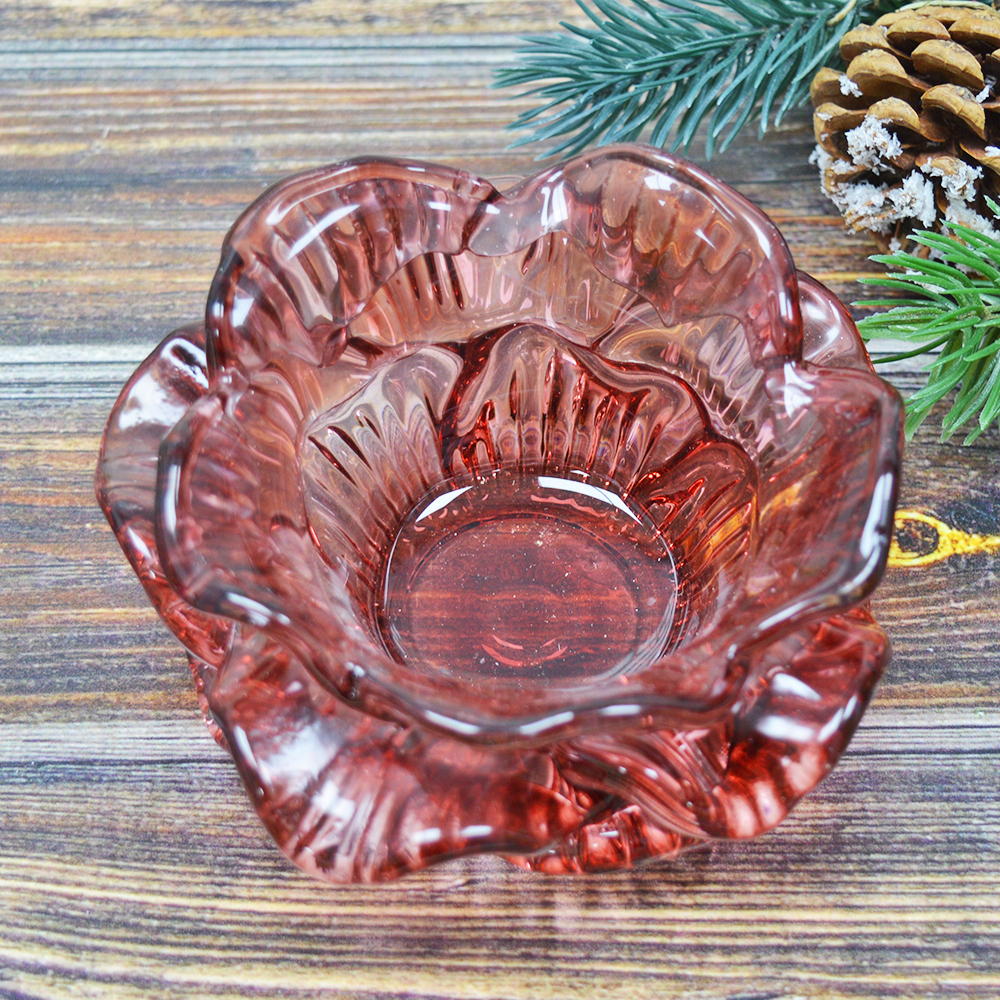 Подсвечник "Роза" 10*4,5см, розовый темный