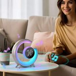 RGB светильник ночник настольный, умная колонка , стильные часы, будильник