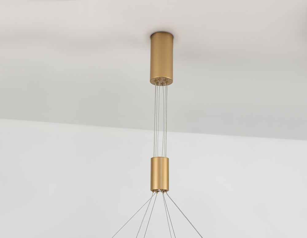 Светильник подвесной светодиодный FL5885/2 GD золото 45W 3000K/4200K/6400K D600/400*1200 (без ПДУ)