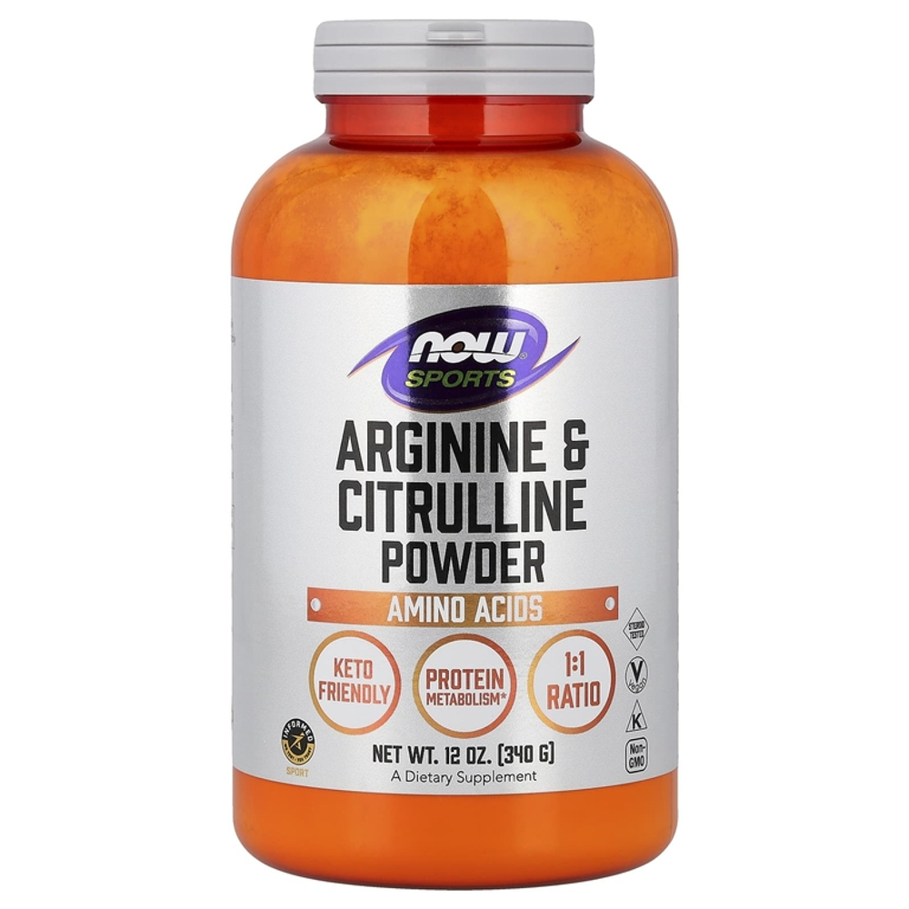 Now Foods Arginine Citrulline Powder 340g , Аргинин Цитрулин в порошке, без вкуса