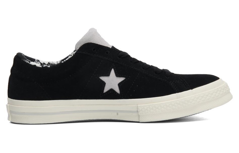 Converse One Star Tropical Feet Black White comfortable and versatile trend wrapping lightweight low-top sneakers for men and women in the same style black and white