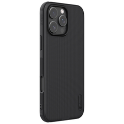 Усиленный чехол черного цвета от Nillkin для смартфона iPhone 16 Pro, серия Super Frosted Shield Pro