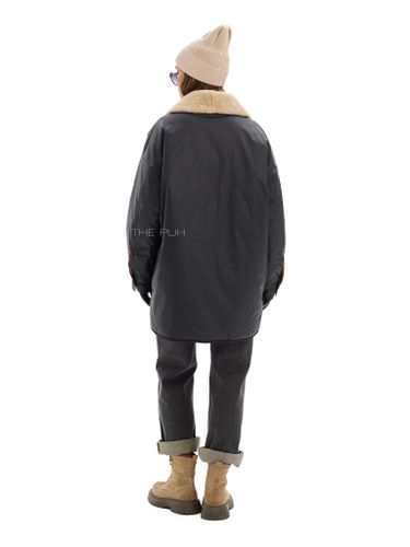 Удлиненная двусторонняя куртка с меховым воротником