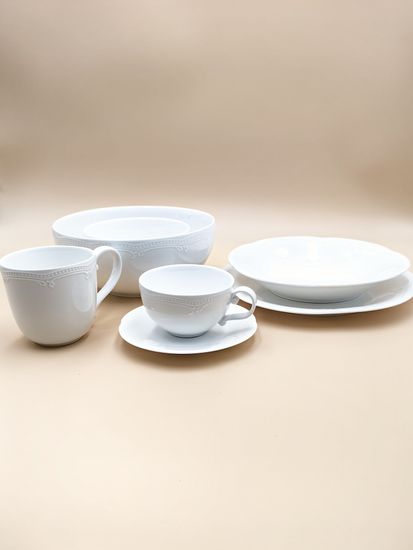 Тарелка глубокая 22,5х4 см. набор 4 шт. "White Ornaments"