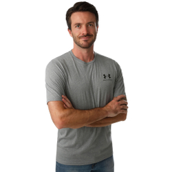 Мужское теннисное поло Under Armour Sportstyle Left Chest T-Shirt Men - Grey, Black