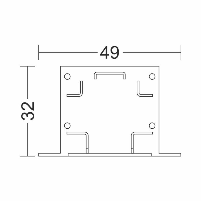 Комплект заглушек для встраиваемый профиля с фланцем 12855-Z Alum