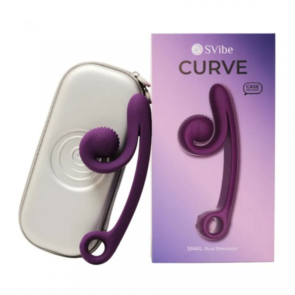 Вибратор для двойной стимуляции SVibe Snail CURVE фиолетовый