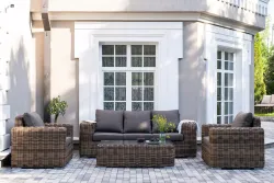 "Палермо" лаунж-зона из искусственного ротанга, цвет соломенный