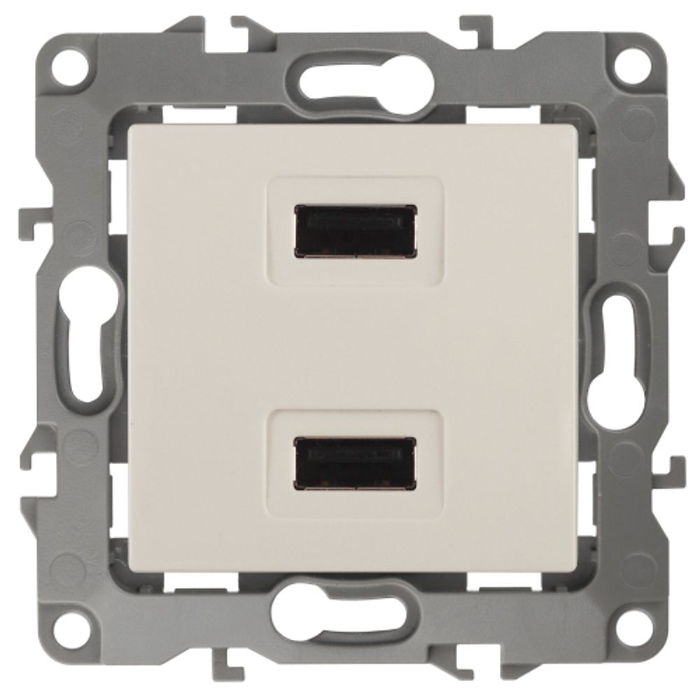 12-4110-02 ЭРА Устройство зарядное USB, 230В/5В-2100мА, IP20, Эра12, слоновая кость | Эра 12 Слоновая кость