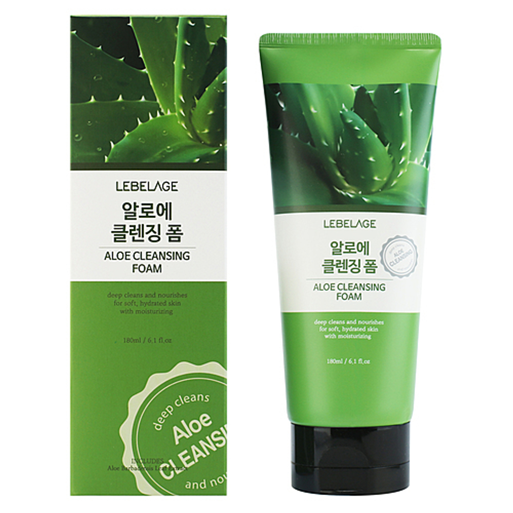 [Lebelage] Aloe Soothing Cleansing Foam - Пенка очищающая с экстрактом алоэ, 180 мл