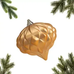 Украшение пластиковое Луковица Винтаж 15 см., матовый, золотой, ЕлкиТорг (150118)