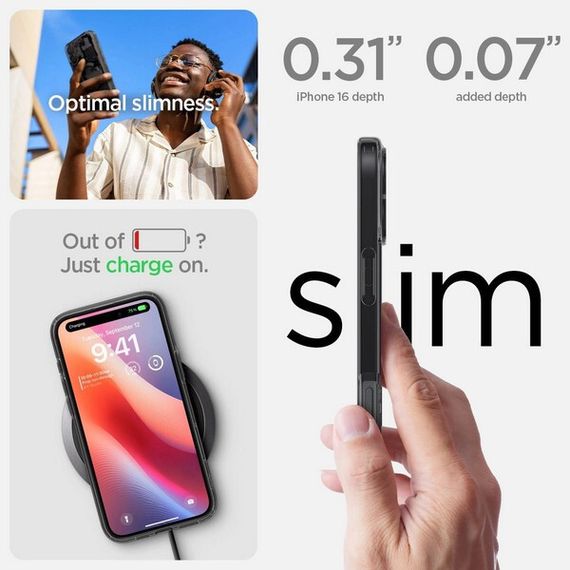 Чехол Spigen Ultra Hybrid для iPhone 16 (ACS08208) Zero One / Черный