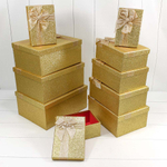 Коробка 34х26х15.3 см Набор 10 шт "Блеск" (Золотой)
