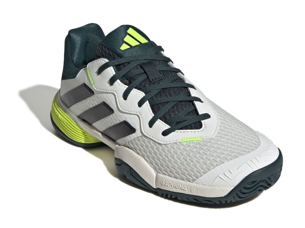 Детские теннисные кроссовки Adidas Barricade K - off white/core black/aurora ivy