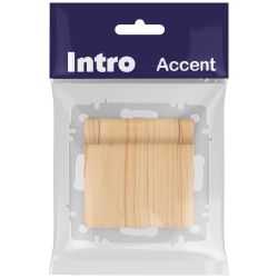 Розетка Intro Accent 6-203-11 2P+E Schuko с крышкой, 16А-250В, IP20, СУ, AL/CU, сосна