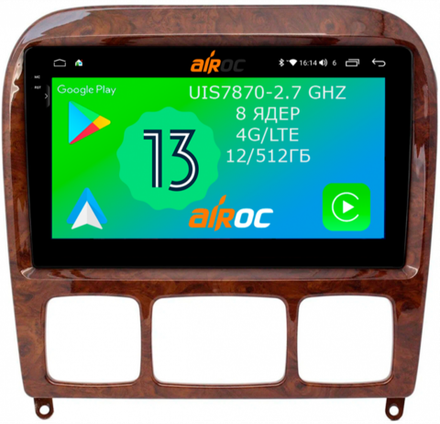 Магнитола для Mercedes-Benz S (W220) 1998-2005 - Airoc 2K AU-2505 на Android 13, TS20, 12/512Гб, SIM-слот