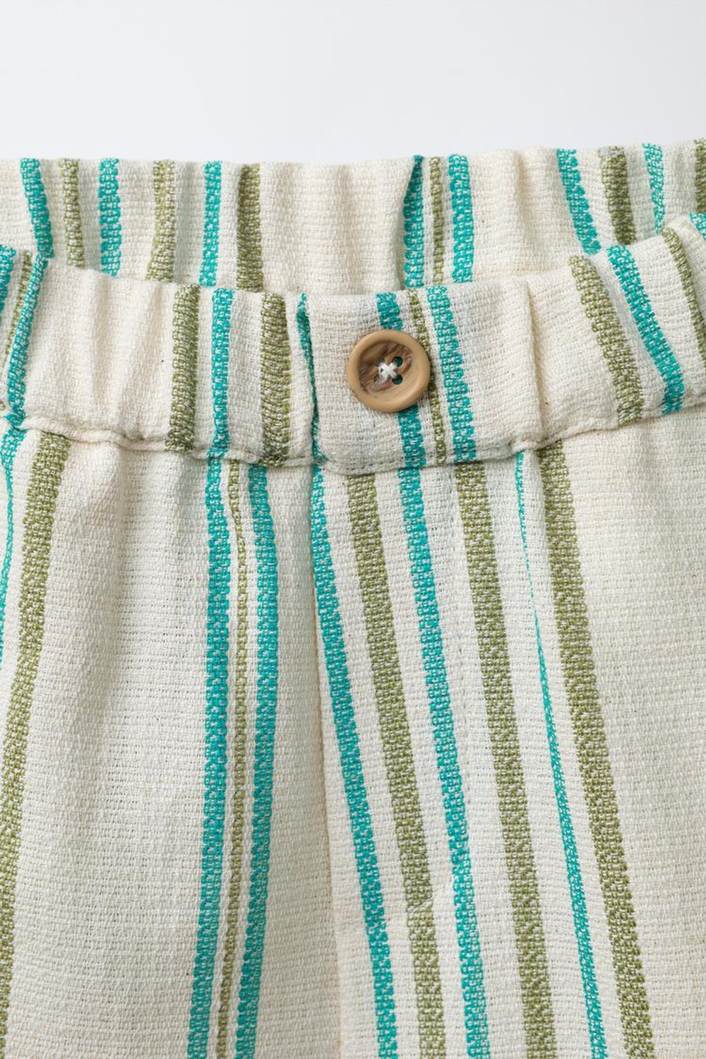 ZARA БЕРМУДЫ В ПОЛОСКУ, ЭКРЮ/СИНИЙ