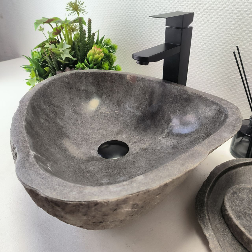 Раковина из речного камня RS-63514 (44*38*15) 0122