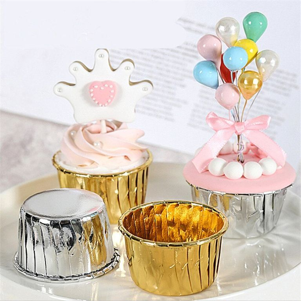 Формы бумажные с ламинацией «Маффин» 50х40 мм (Золото) 50 шт