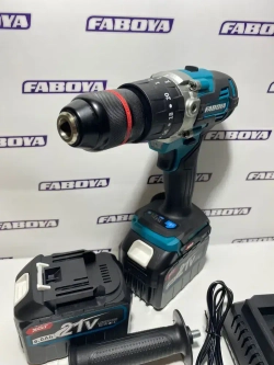 FABOYA Дрель-шуруповерт, 21 В, 120 Нм, 2 АКБ