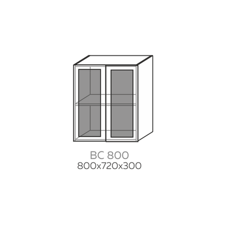 Шкаф верхний со стеклом Павла ВС 800