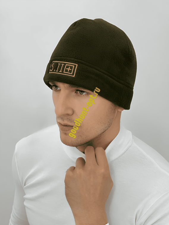 Тактическая военная шапка 5.11 флисовая Олива