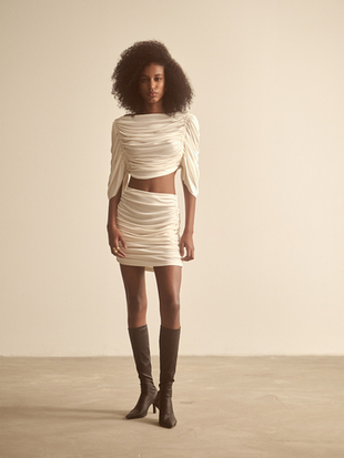 Топ из трикотажа со сборкой