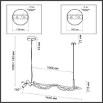 4391/30L HIGHTECH ODL24 301 черный/металл/канат Подвесной св-к с раздельн. вкл IP20 LED 30W 1200Лм 4000K CORDA