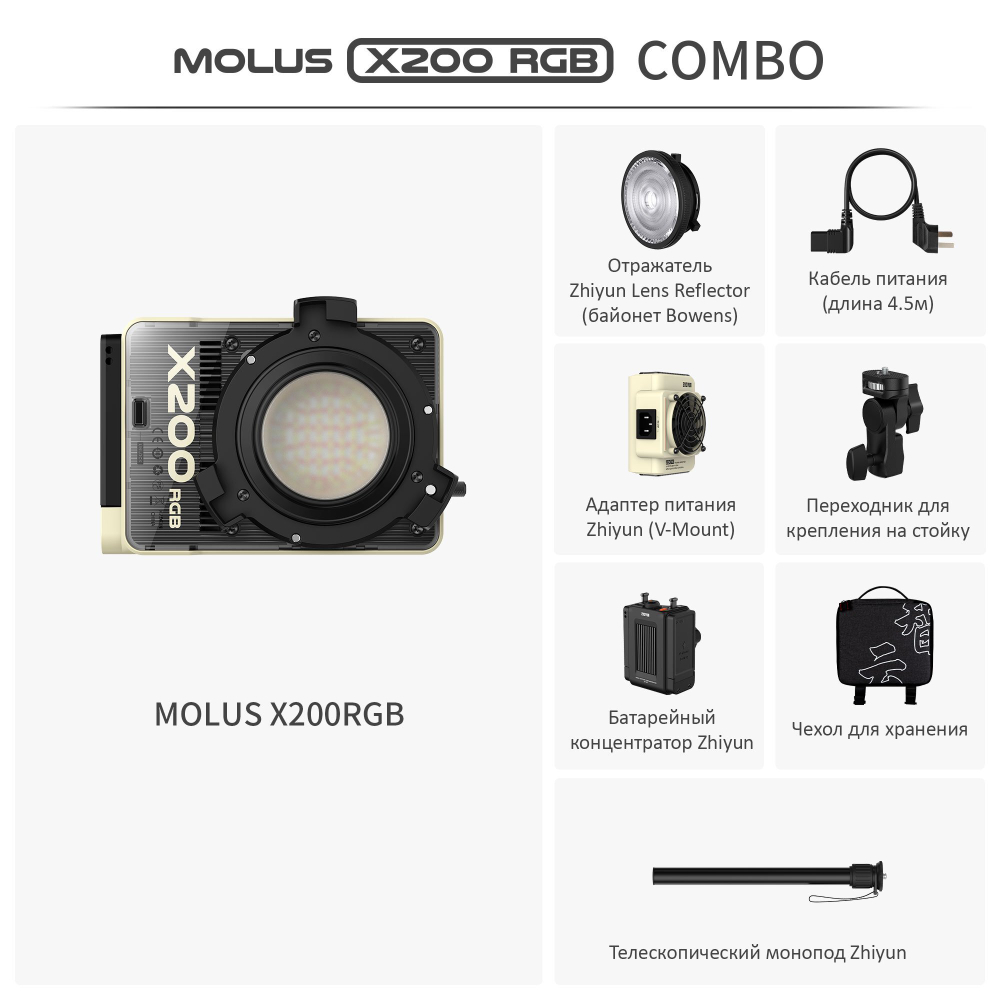 Осветитель Zhiyun MOLUS X200RGB COB Light Combo