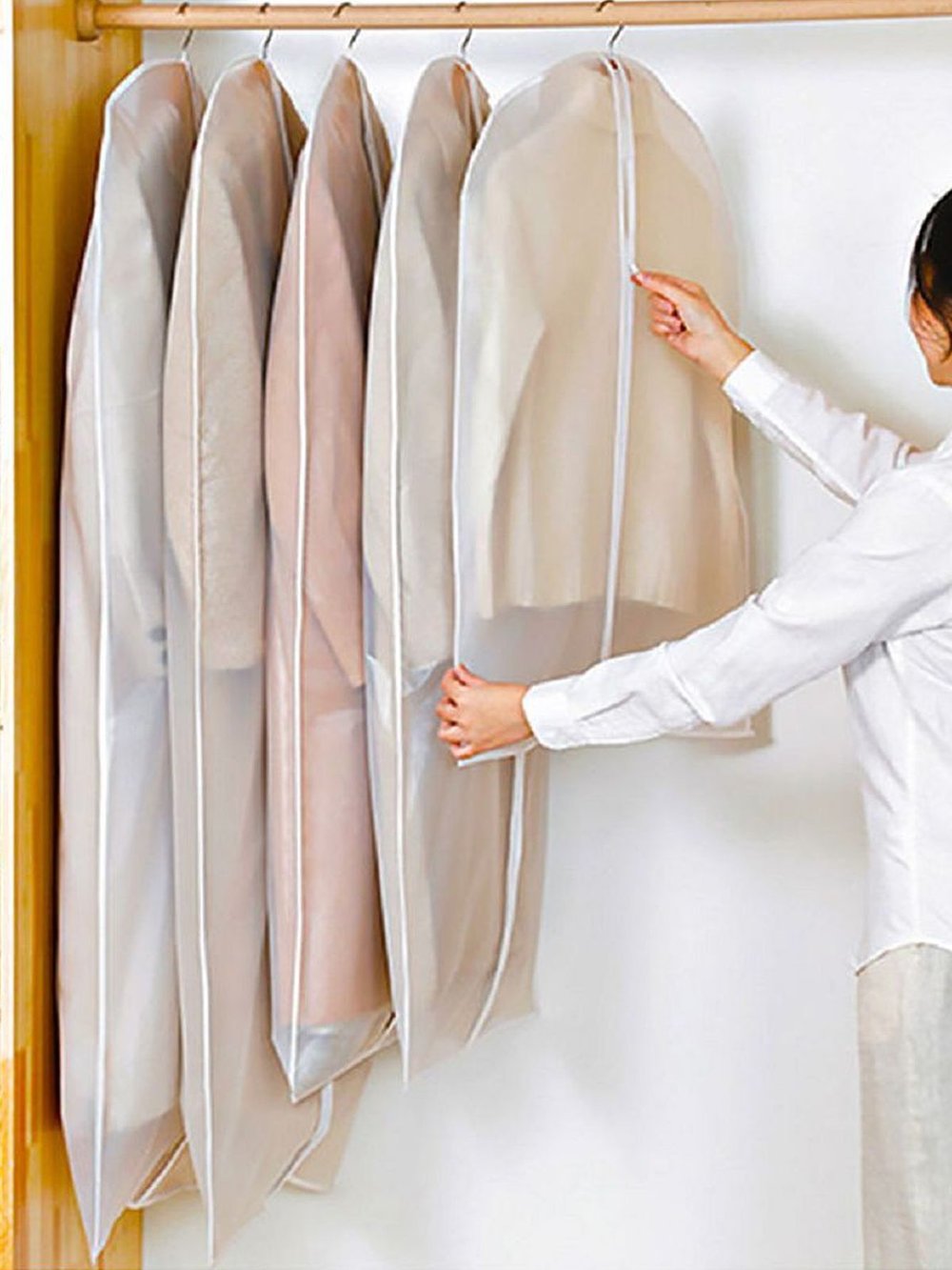 Чехлы для одежды, кофр, хранения вещей, подвесной на молнии 60х140см, 2шт.