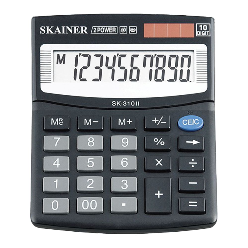 Калькулятор настольный SKAINER 10 Bit, LCD, 12.4*10*3.2 см, чёрный