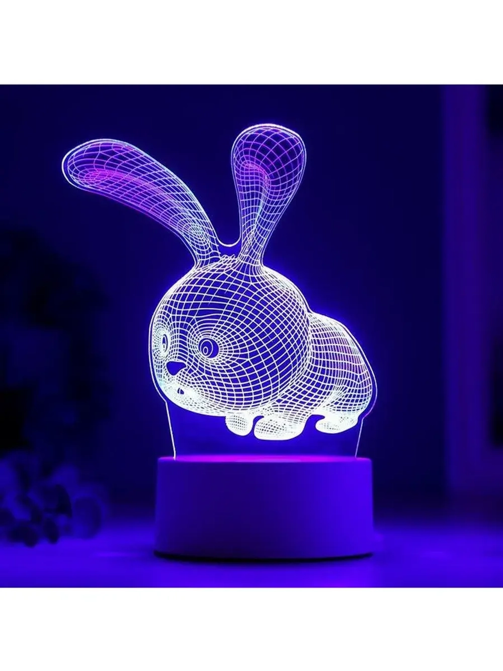 Светильник «Кролик» LED RGB от сети 9.5×14×19 см RISALUX