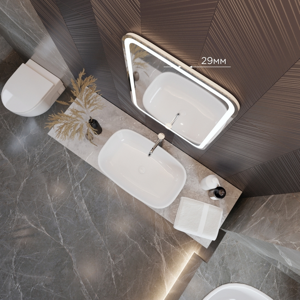 Зеркало MIXLINE "Мальта-2" 550*800 (ШВ) сенсорный выключатель, светодиодная подсветка + подогрев