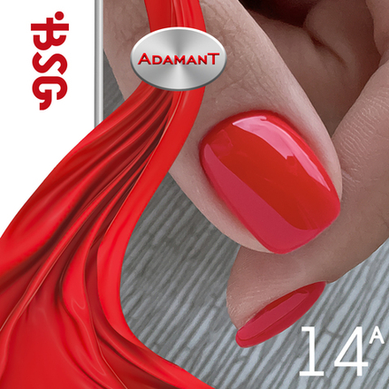 Цветной жёсткий гель-лак Adamant №14А - Красный неон (8 мл)