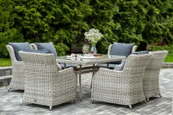 "Неаполь" обеденная группа плетеная из искусственного ротанга, цвет бежевый