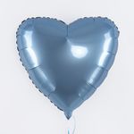 F Шар Сердце 18'' / 46 см, Стальной синий сатин (БГ-15)
