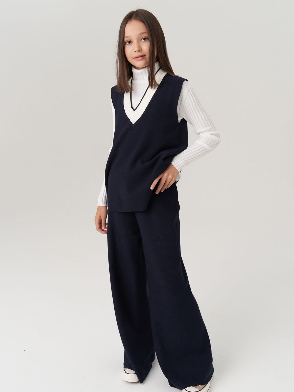 Жилетка в школу для девочки AT973 синий