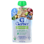 Gerber, пюре из органического растительного протеина, для детей от 12 месяцев, банан, ягоды, овощи и овсяные хлопья, 99 г (3,5 унции)